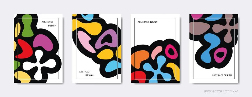 Vector abstract simple shape pattern brochure set Stock Illustration