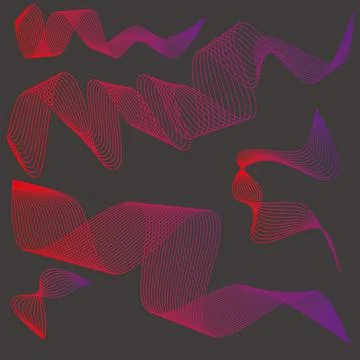 Vector abstract smoke or waves. Set element Stock Illustration