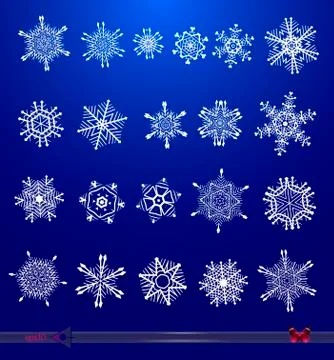 Vector abstract snowflakes shapes isolated. New Year. Stock Illustration
