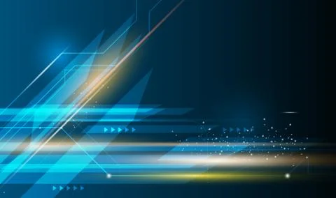 Vector Abstract speed and motion blur over dark blue background Stock Illustration