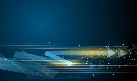 Vector Abstract speed and motion blur over dark blue background Stock Illustration