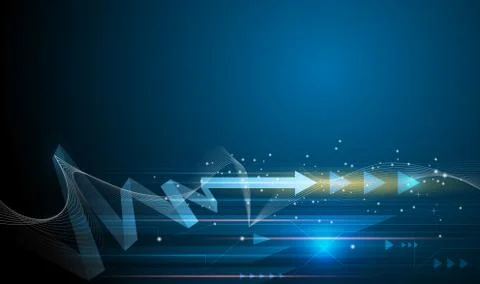 Vector Abstract speed and motion blur over dark blue background Stock Illustration