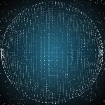 Vector abstract sphere of particles, points array. Futuristic vector illustra Ilustración de archivo