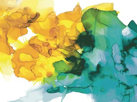 Vector Abstract Splash of Vivid Yellow and Blue background. Perfect for web Illustrazione stock