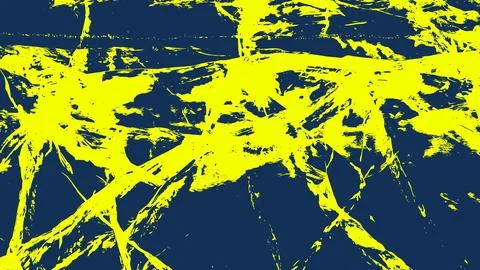 Vector abstract spotted pattern with cracks from yellow spilled paint on blue Stock Illustration