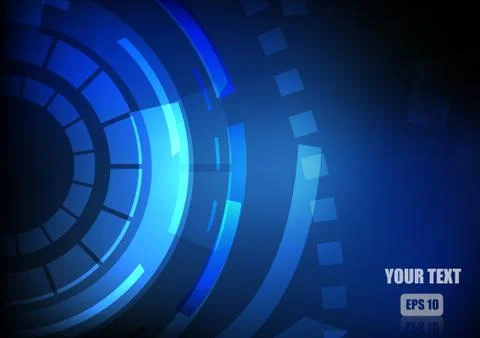 Vector : Abstract square and circle with blue background Stock Illustration