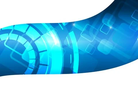 Vector : Abstract square and circle with blue background Stock Illustration