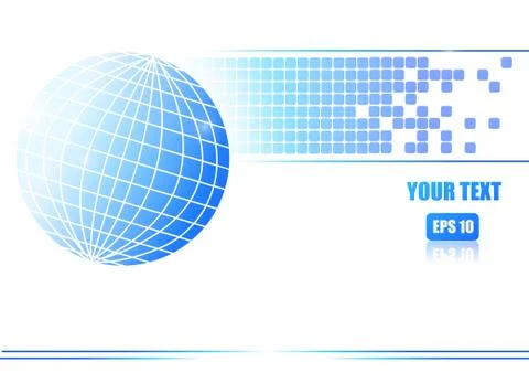 Vector : Abstract square blocks with world white background Stock Illustration