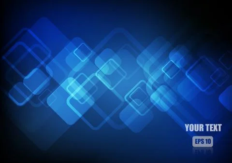 Vector : Abstract square with blue backgroound Stock Illustration