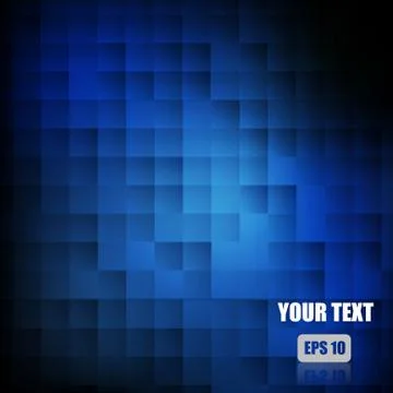 Vector : Abstract square on blue background Illustrazione stock