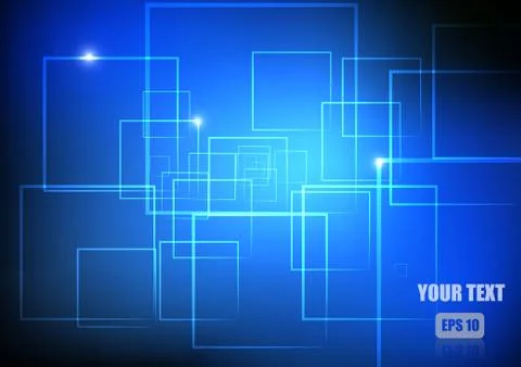 Vector : Abstract square on blue background Stock Illustration