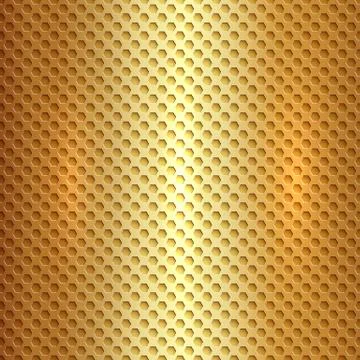 Vector abstract square metal gold hexagon cell grid Illustrazione stock