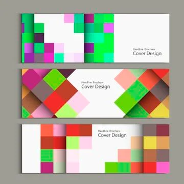 Vector abstract square pattern banner Stock Illustration