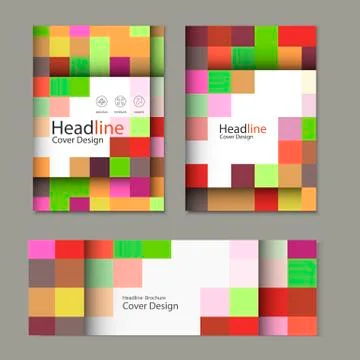 Vector  abstract square pattern brochure Illustrazione stock
