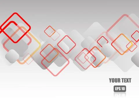 Vector : Abstract square with space for text float on gray background Stock Illustration