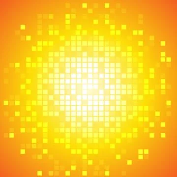 Vector : Abstract square on yellow and orange background Stock Illustration