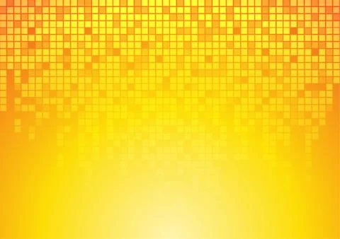 Vector : Abstract square on yellow and orange background Stock Illustration