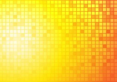 Vector : Abstract square on yellow and orange background Stock Illustration