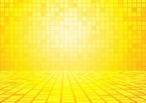 Vector : Abstract square on yellow and orange background Stock Illustration