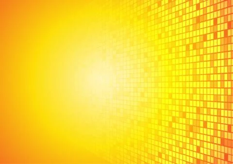 Vector : Abstract square on yellow and orange background Stock Illustration