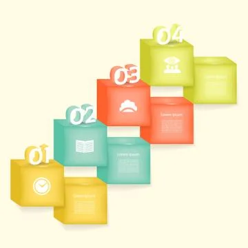 Vector abstract squares and cubes background illustration / infographic templ Stock Illustration