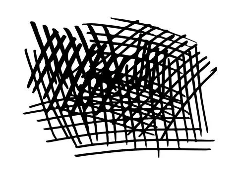 Vector Abstract Stripe Brush Stroke Hand Drawn Texture in Black Color Sketch Stock Illustration