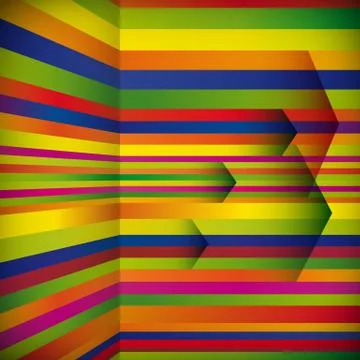 Vector abstract striped background with the arrows. Stock Illustration