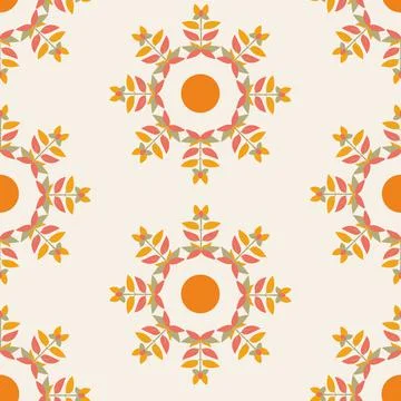 Vector Abstract Succulent Plant Rosette in Warm Colors seamless pattern Illustrazione stock