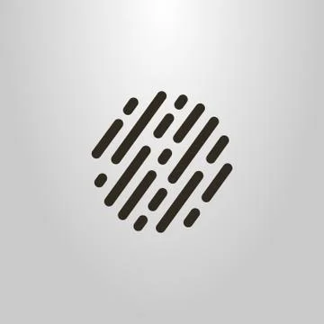 Vector abstract symbol of rounded rain lines Stock Illustration