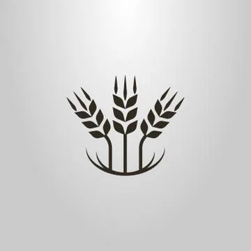  vector abstract symbol of three wheat ears Illustrazione stock