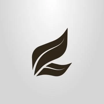 Vector abstract symbol of two tea leafs  Stock Illustration