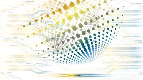 Vector abstract technological colorful global background Stock Illustration