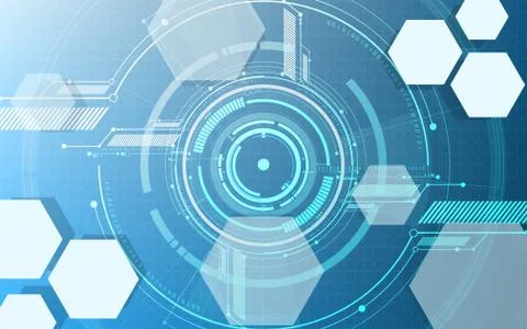 Vector abstract technological digital hexagonal display background Stock Illustration