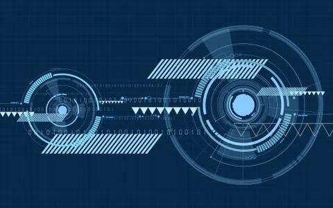 Vector abstract technological display on grid background Stock Illustration