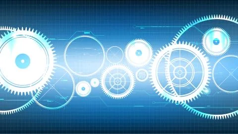 Vector abstract technological gear light effect background Stock Illustration
