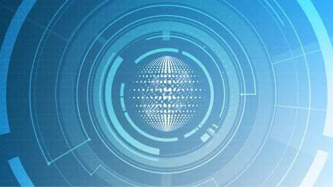 Vector abstract technological global signal radar background Stock Illustration