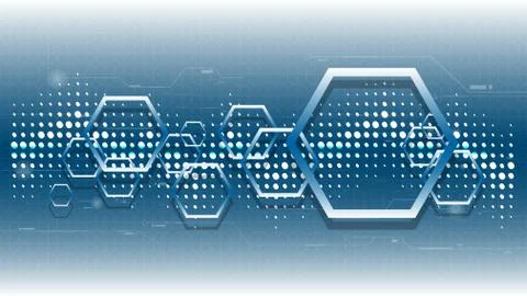 Vector abstract technological hexagon chip background Stock Illustration