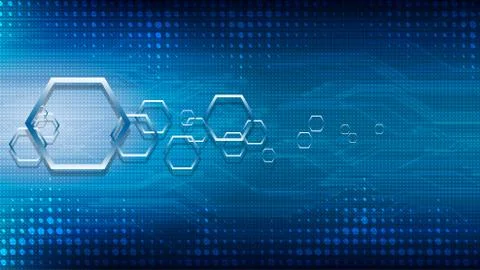 Vector abstract technological hexagon circuit background Stock Illustration