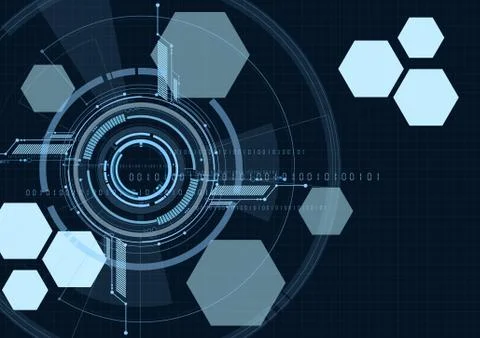 Vector abstract technological hexagon display background Stock Illustration