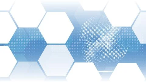 Vector abstract technological hexagon global background Stock Illustration