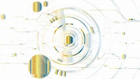 Vector abstract technological illuminated sketch template background Stock Illustration