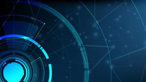 Vector abstract technological radar light template design Stock Illustration