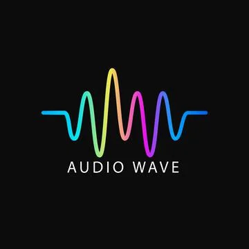 Vector abstract technology audio music concept sound wave logo Stock Illustration