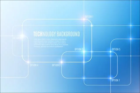 Vector abstract technology background wth square with round corn Stock Illustration