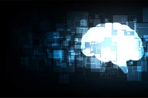 Vector abstract technology digital brain. Stock Illustration