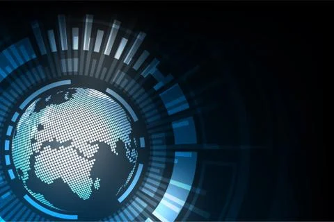 Vector abstract technology digital world. Stock Illustration