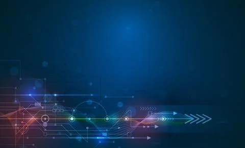 Vector Abstract technology futuristic. circuit board and mesh line Stock Illustration