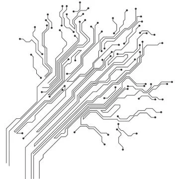 Vector abstract technology illustration with circuit board. High tech digital Stock Illustration