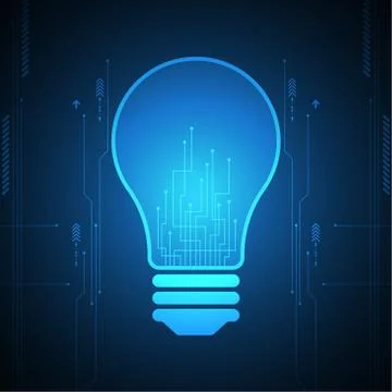 Vector abstract technology lamp design. Illustrazione stock