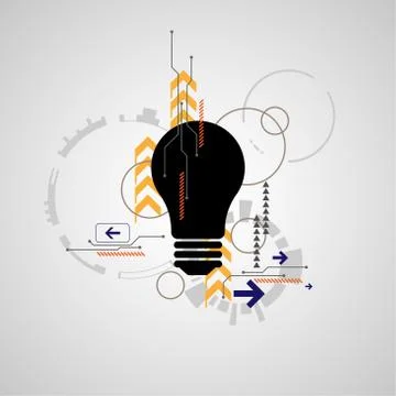 Vector abstract technology lamp design. イラスト素材